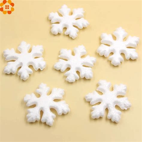 New10pcs 75mm Christmas Snowflakes White Foam Snowflake Ornaments For
