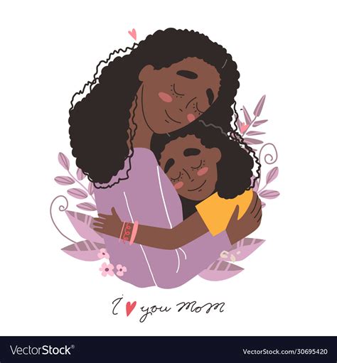 Mothers Day Greeting Card Black African American Vector Image