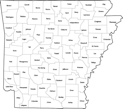Arkansas County Map With County Names
