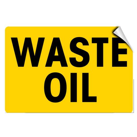 Waste Oil With Yellow Background Hazard Waste LABEL DECAL STICKER EBay