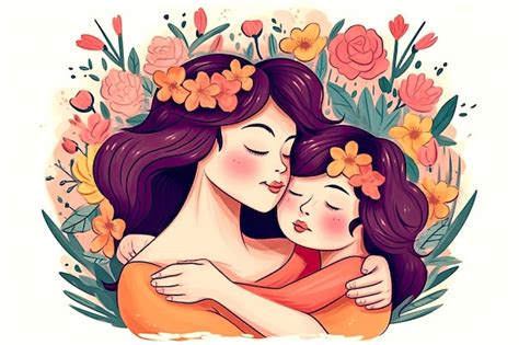 Amor Incondicional El Tierno Abrazo De Una Madre Por Su Hija Ia Generativa Foto Premium