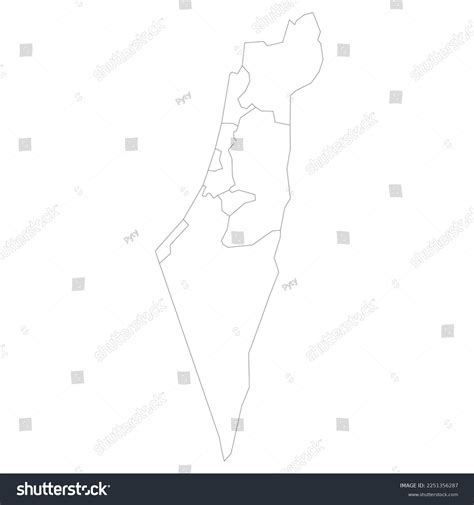 Israel Political Map Administrative Divisions Stock Vector Royalty