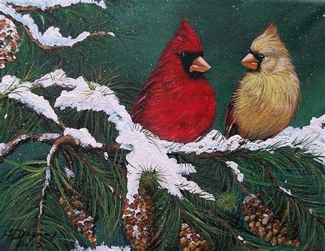 Cardinals In The Snow By Sharon Duguay In 2023 Birds Painting