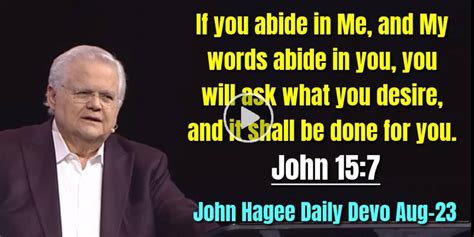 John Hagee August 23 2023 Daily Devotional John 157