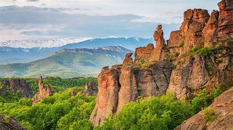 Belogradchik Rocks Stara Planina Bulgaria Sky Hills Rocks Trees