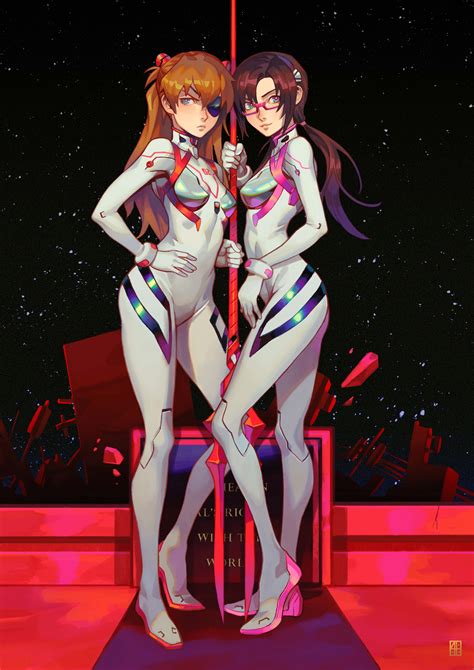 Wallpaper Makinami Mari Illustrious Asuka Langley Soryu Neon Genesis Evangelion Rebuild Of