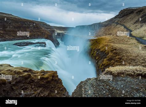 Gullfoss Waterfall Iceland Stock Photo Alamy