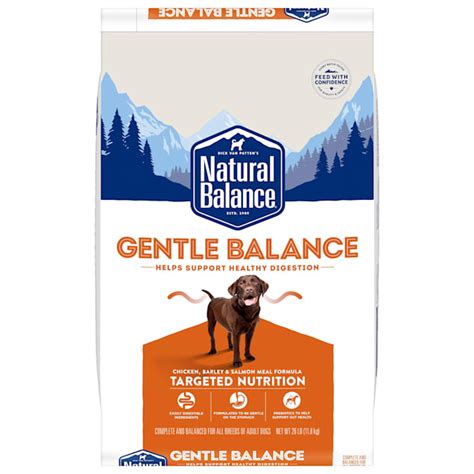 As a group, the brand features an average protein content of 27% and a mean fat level of 13%. Natural Balance Gentle Balance Chicken, Barley & Salmon ...