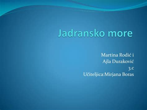 Ppt Jadransko More Powerpoint Presentation Free Download Id3906670