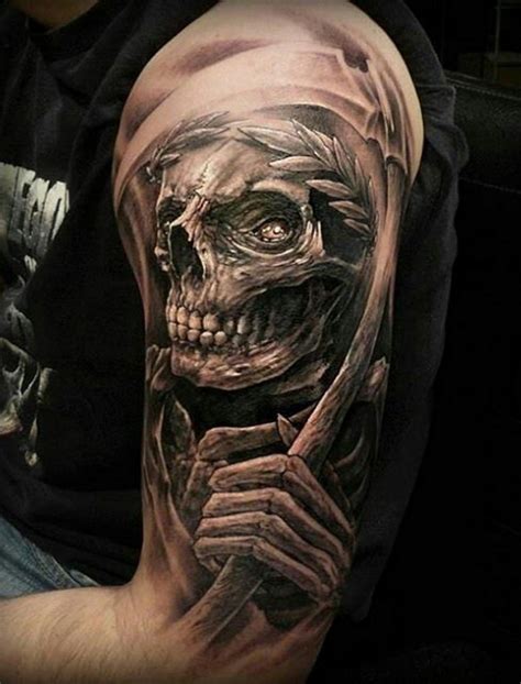 Grim reaper with hourglass tattoo is very popular design but don't just go for black and grey design. Tattoos en 3D - Imagui
