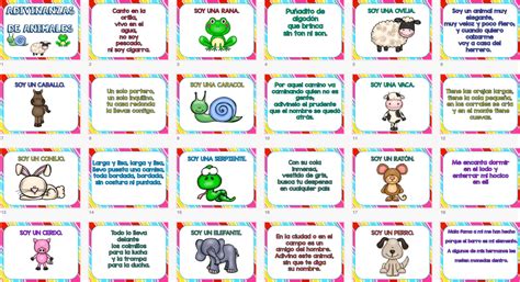 Varios juegos diertidos pensado para niños y niñas de preescolar. Fantástica COLECCIÓN DE Adivinanzas de animales ...