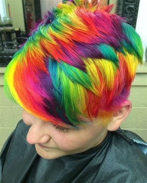 How To Short And Spunky Rainbow Hair Color Styled 6 Ways Galleries