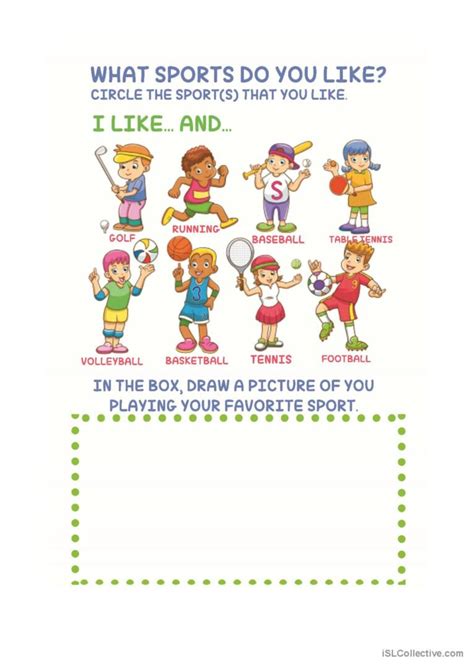Sports For Kids English Esl Worksheets Pdf And Doc