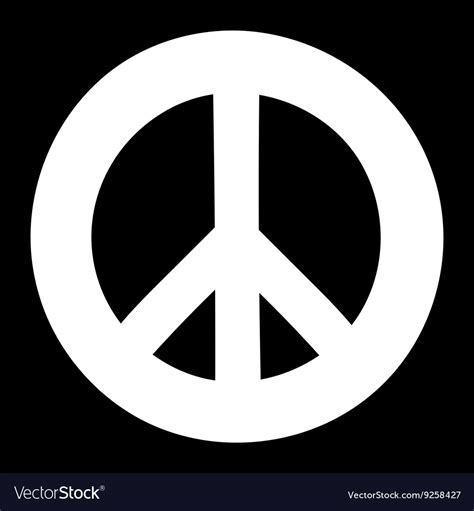 Peace Sign Anti War Symbol On Black Background Vector Image