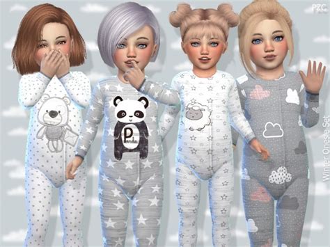 The Sims Resource Toddler Winter Onesie Set By