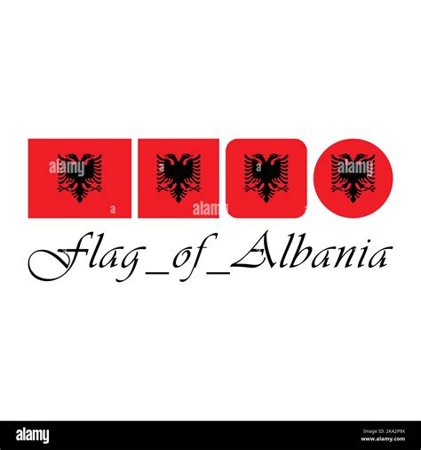 Flag Of Albania Nation Design Artwork With Different Style Editable