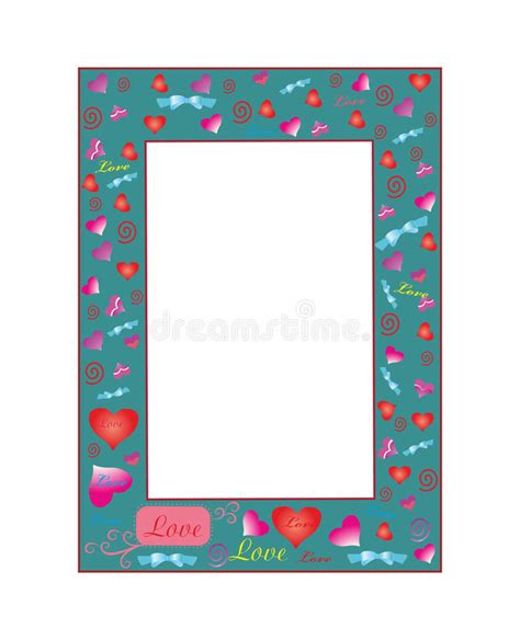 Decorative Valentine Love Frame Or Border Stock Vector Illustration