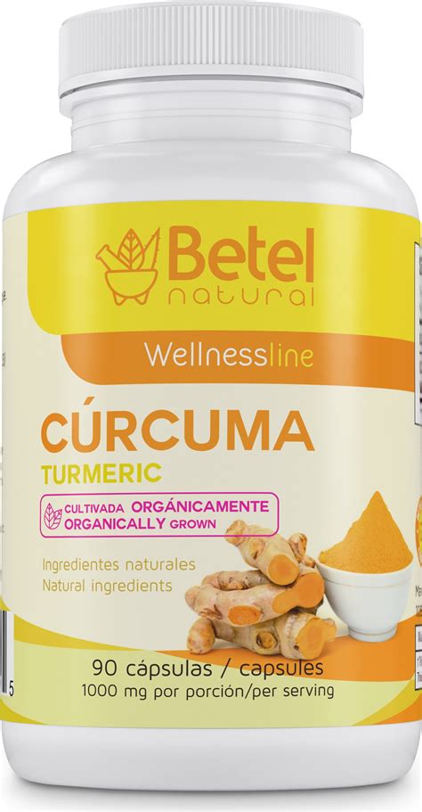 Organic Curcuma Turmeric Capsules By Betel Natural 1000 Mg Per