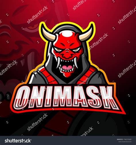 Oni Mask Mascot Esport Logo Design Royalty Free Stock Vector