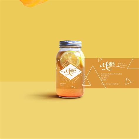 Desain Logo Dan Stiker Botol Minuman Mates Kebun Design Branding