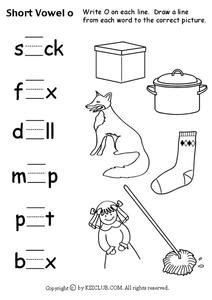 Your child will color pictures with the short o sound, circle and write word with the short sound of the vowel o. Short Vowel O Lesson Plan for Kindergarten - 1st Grade ...