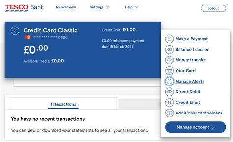 Managing Credit Cards Online Banking Tesco Bank