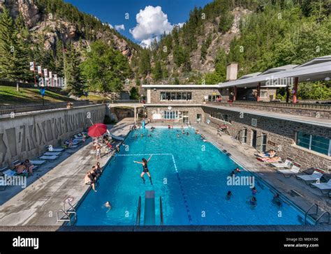 Outdoor Swimming Pool At Radium Hot Springs Resort At Kootenay