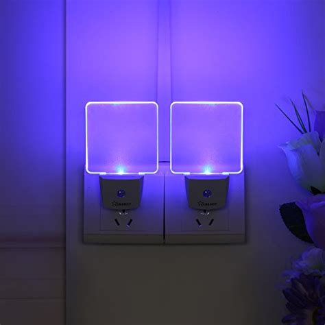 2 Pack 05w Plug In Led Night Light With Dusk To Dawn Sensor Blue