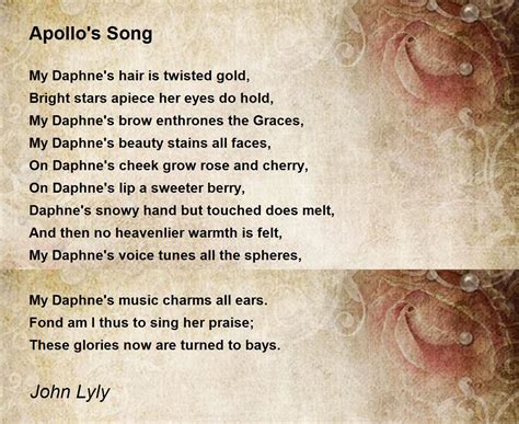 Apollo's Song Poem by John Lyly - Poem Hunter