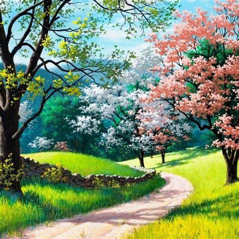 Blog De Tarzan599 Spring Landscape Nature Paintings Landscape Wallpaper