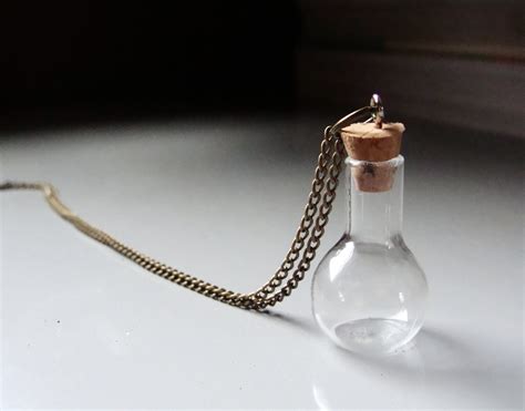 Miniature Bottle Necklace Tiny Bottle Necklace Jar