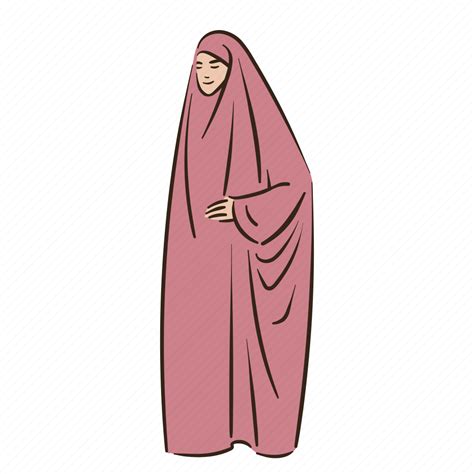 muslim woman arabic hijab islam fashion icon download on iconfinder