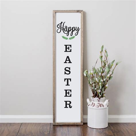 Happy Easter porch sign SVG Easter Vertical Porch Sign | Etsy