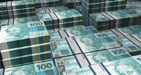 Brazil Brazilian Real 100 Brl Banknote Money 3d Illustration Stock