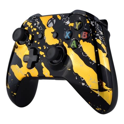 Chrome Gold Splatters Custom Faceplate Shell For Xbox One S Controller