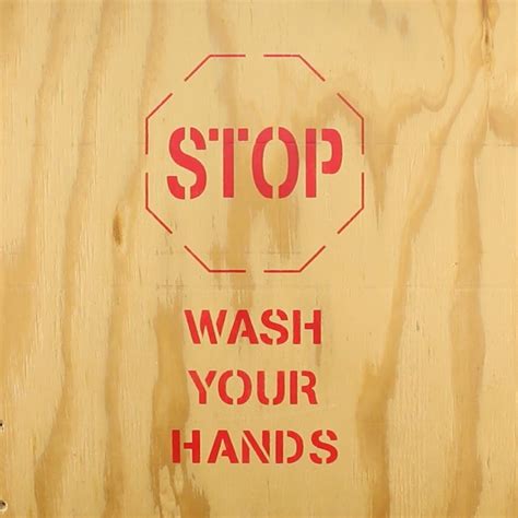 Stop Wash Your Hands Safety Sign Stencil