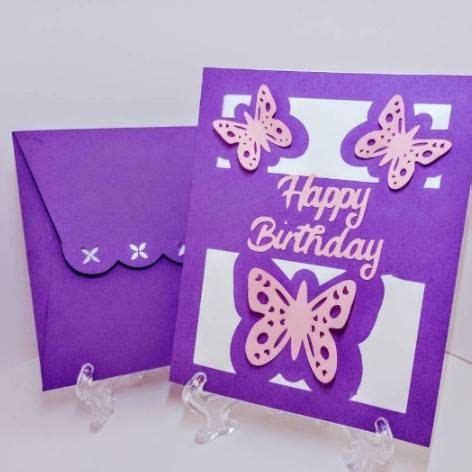 "Happy birthday butterfly card SVG digital download Cricut Silhouette