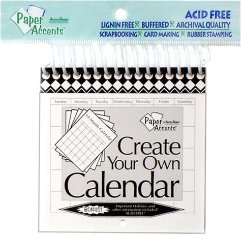 Paper Accents Create Your Own Calendar 4 X 4 14 Month