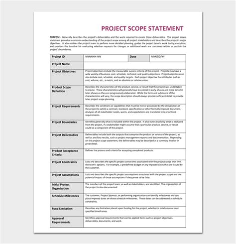 20 Project Scope Templates And Examples Free Download Word Pdf