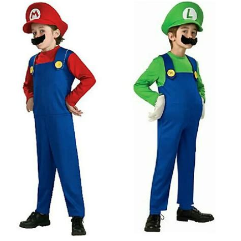 Brothers Fancy Dress Party Adults Super Mario Bros Cosplay Costume Set