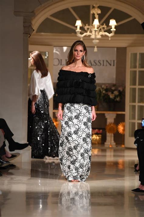 A Model Walks The Runway During The Oleg Cassini Spring 2019 Bridal Fashion Show Editorial Stock