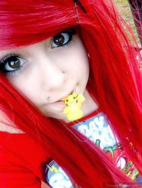 Pretty Emo Girl Red Hair Cute Innocent Vintage Stylish