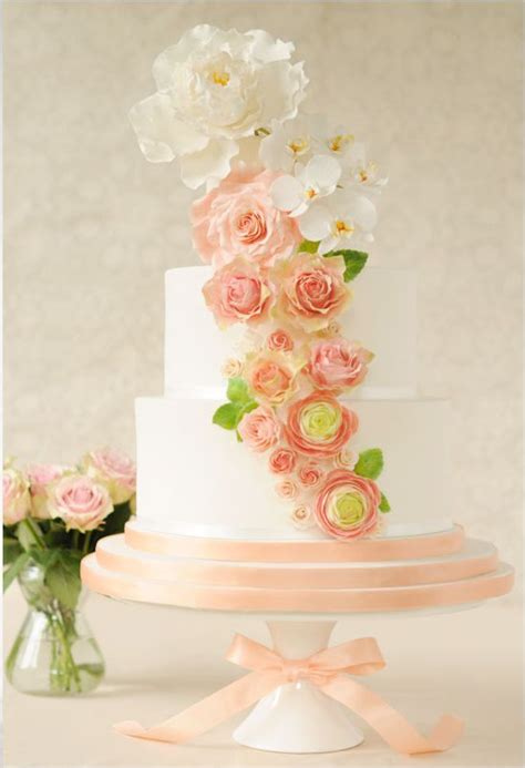 Wedding Cake Peachy Colors Marrying Later In Life