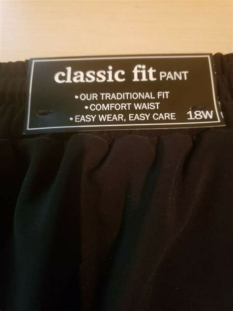 Alfred Dunner Classic Fit Pants Solid Black Elastic Waist Womens Plus