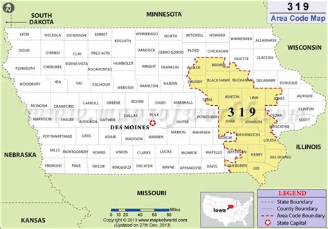 319 Area Code Map Where Is 319 Area Code In Iowa