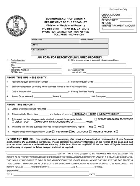 Unclaimed Property Virginia Fill Out And Sign Online Dochub