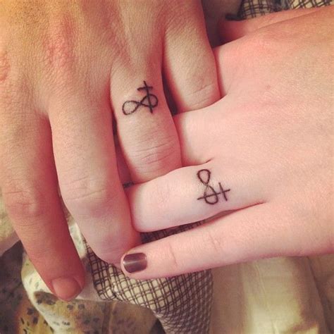 Wedding Band Infinity Cross Tattoos More Couples Ring Tattoos Wedding