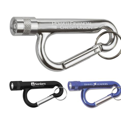 Chiron Light Metal Carabiner Flashlight Wsplit Ring Attachment