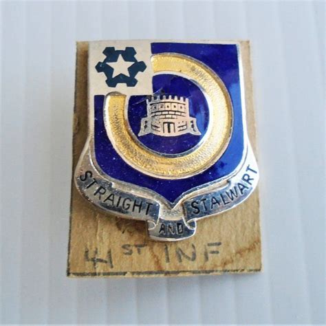 41st Us Army Infantry Straight And Stalwart Wwi Wwii Dui Pin Army