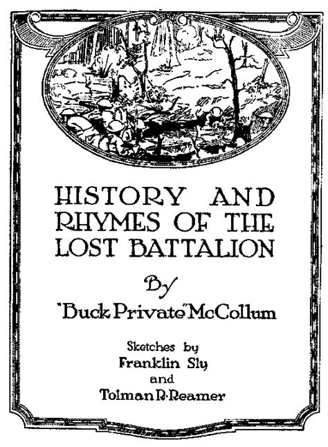 L C Mccollum History And Rhymes Of The Lost Battalion Table Of Contents